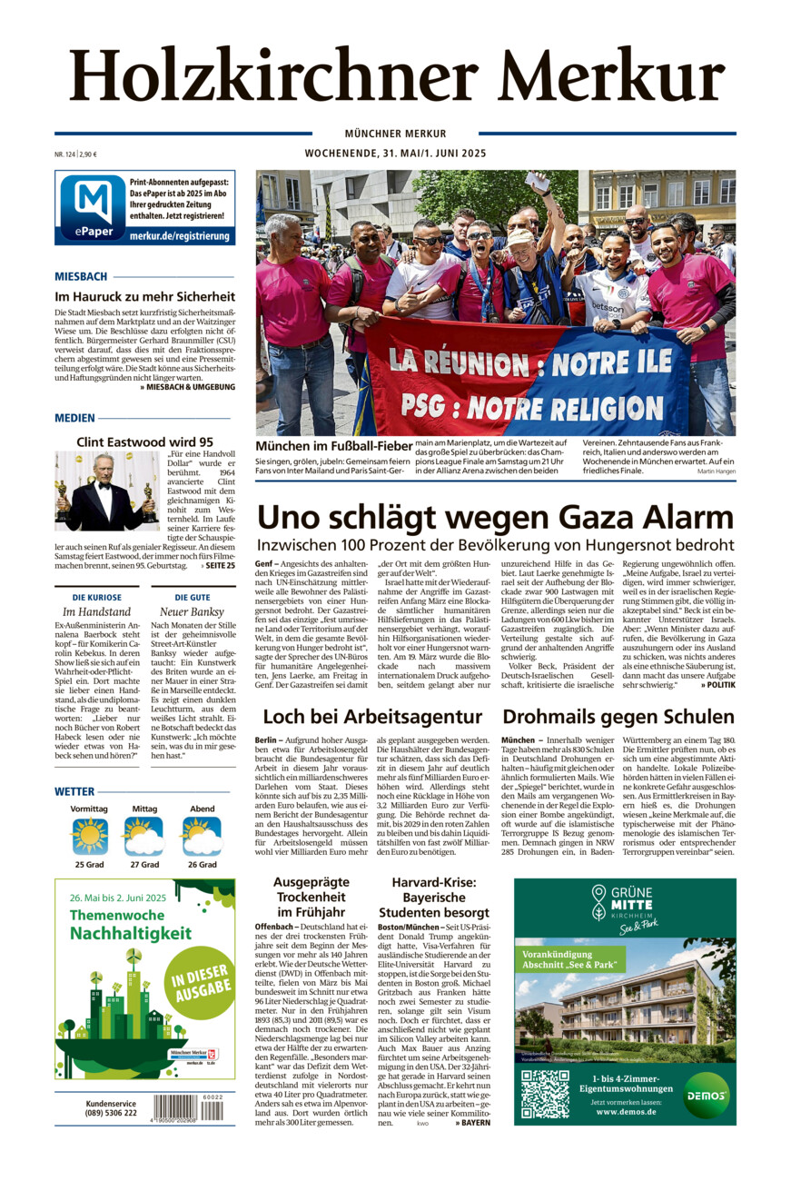 Holzkirchner Merkur vom Samstag, 31.05.2025