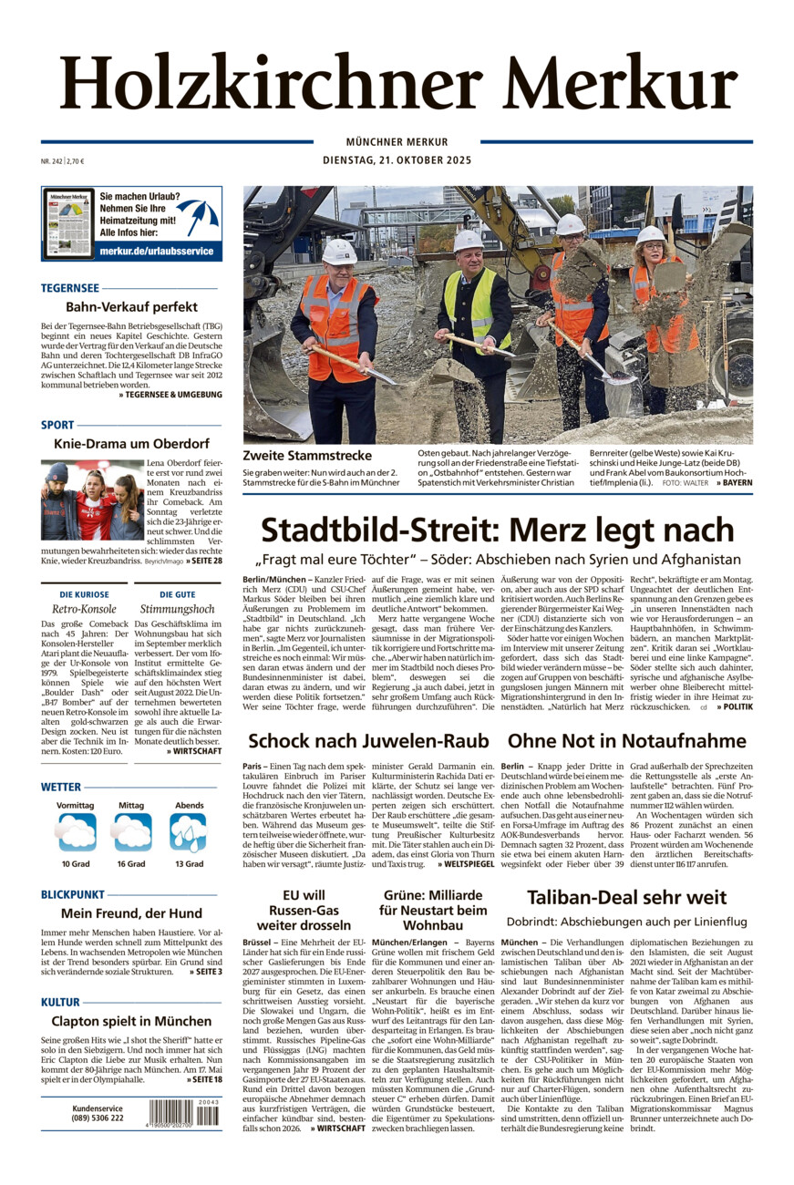 Holzkirchner Merkur vom Dienstag, 21.10.2025