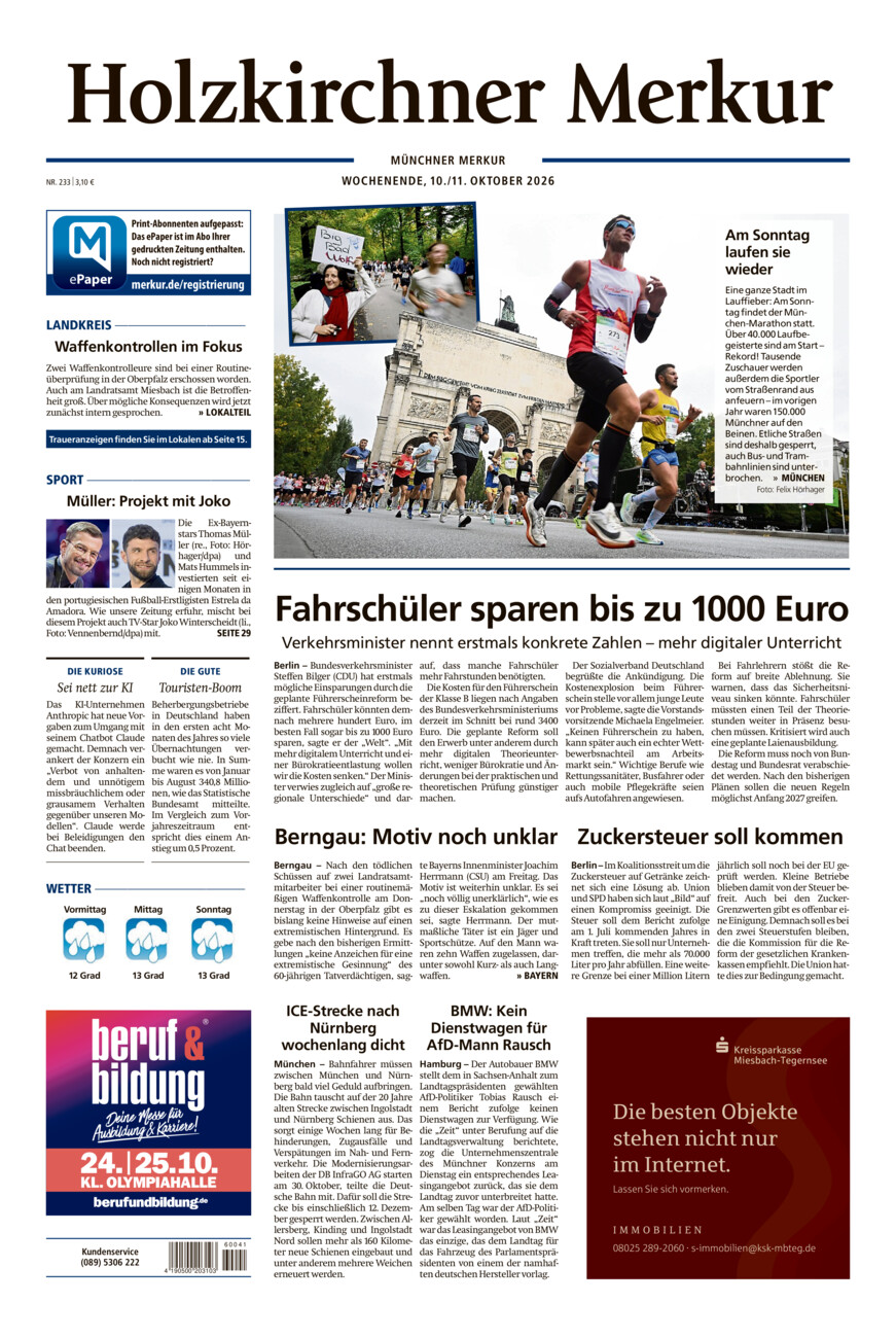 Holzkirchner Merkur vom Samstag, 10.10.2026