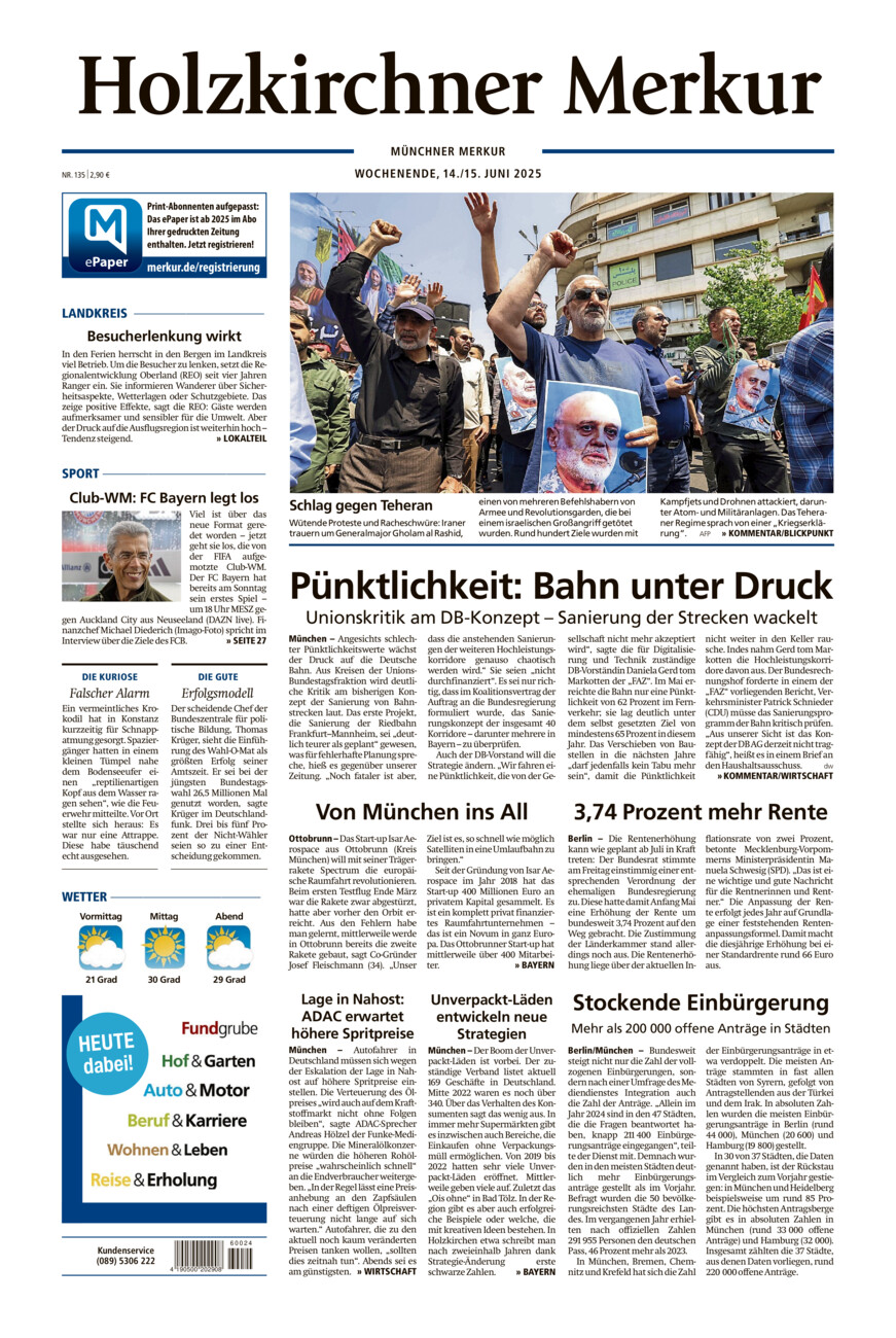 Holzkirchner Merkur vom Samstag, 14.06.2025