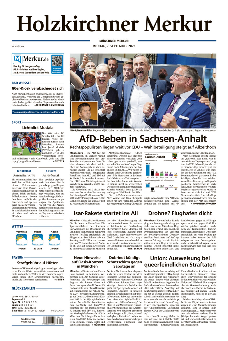 Holzkirchner Merkur vom Montag, 07.09.2026