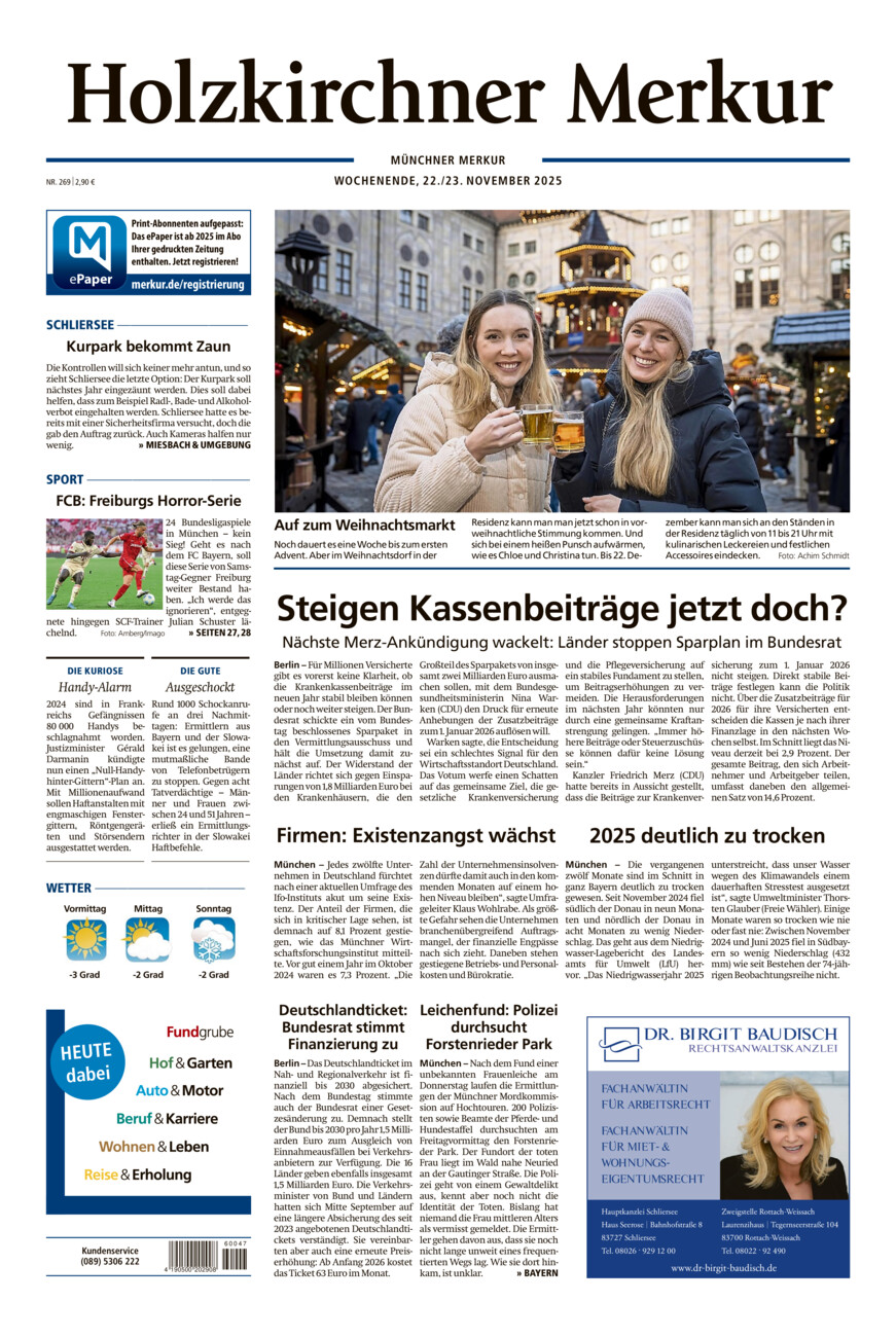 Holzkirchner Merkur vom Samstag, 22.11.2025
