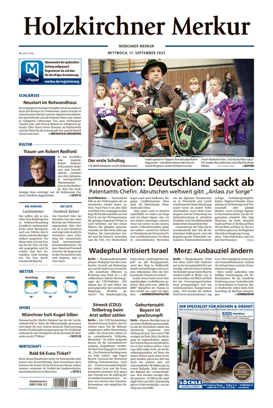 Holzkirchner Merkur vom Mittwoch, 17.09.2025