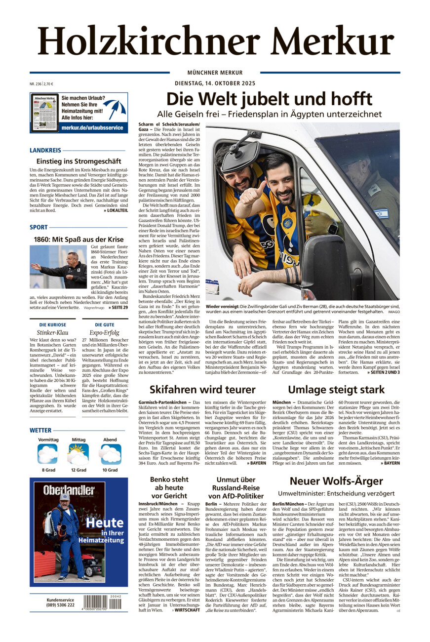 Holzkirchner Merkur vom Dienstag, 14.10.2025