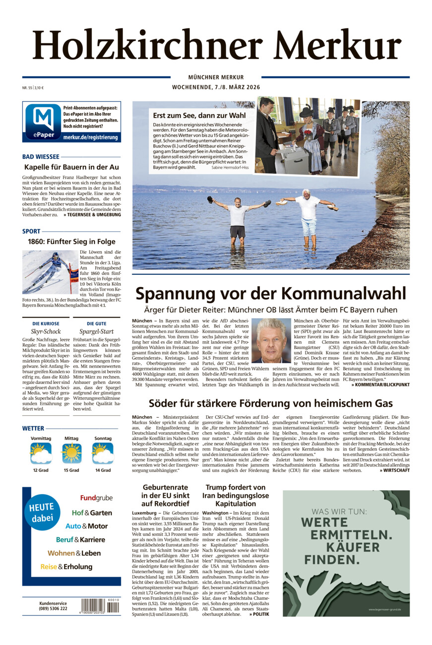 Holzkirchner Merkur vom Samstag, 07.03.2026
