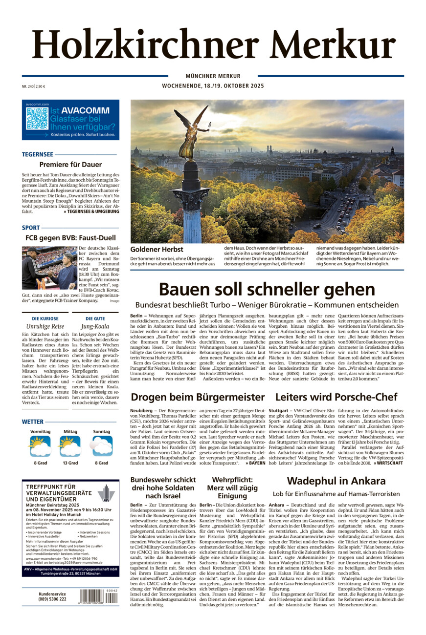 Holzkirchner Merkur vom Samstag, 18.10.2025