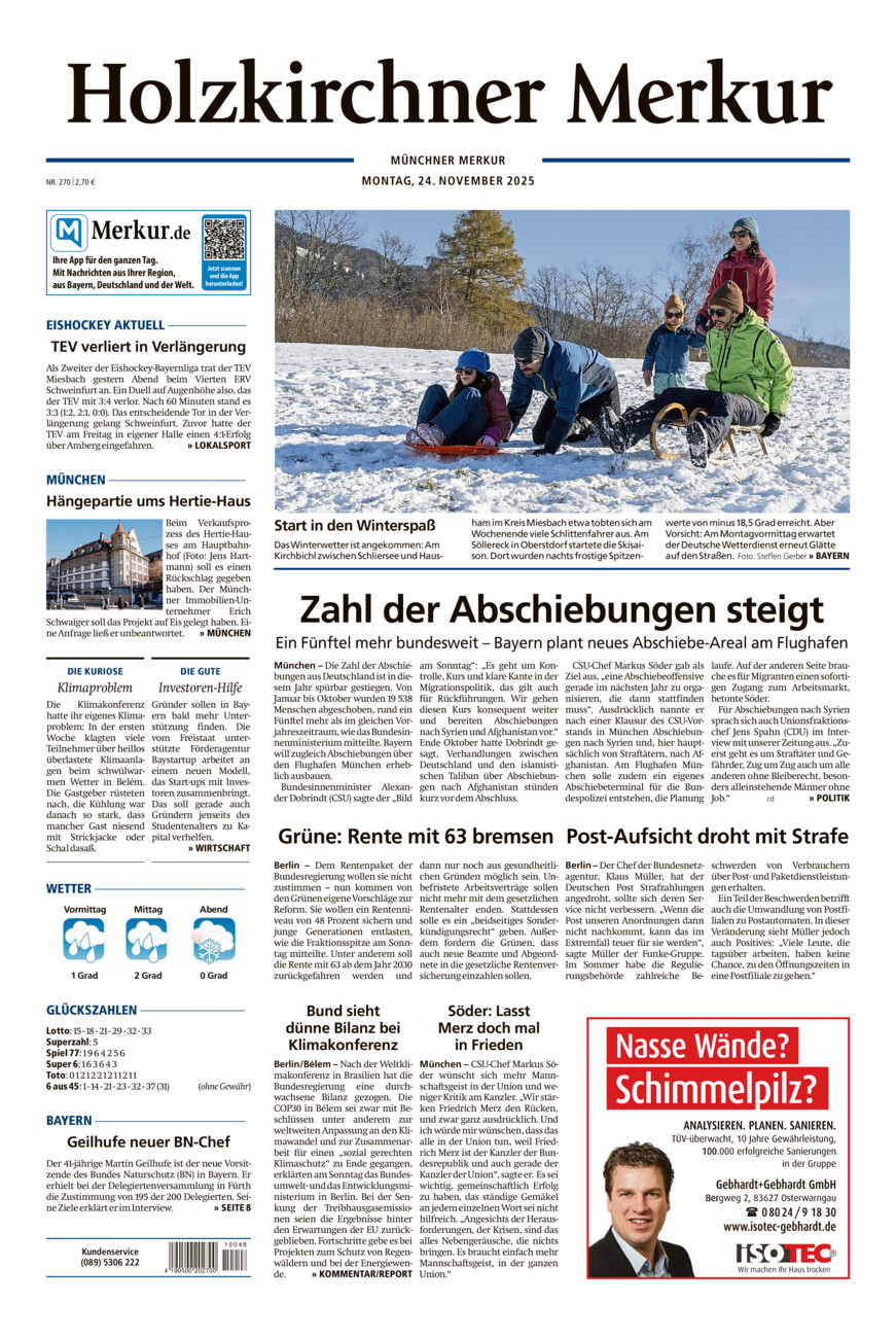 Holzkirchner Merkur vom Montag, 24.11.2025