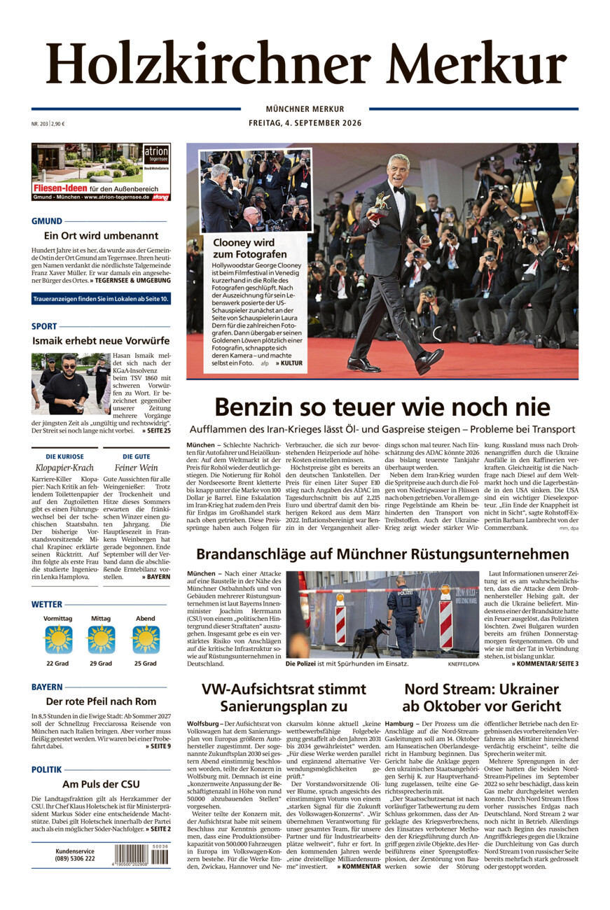 Holzkirchner Merkur vom Freitag, 04.09.2026