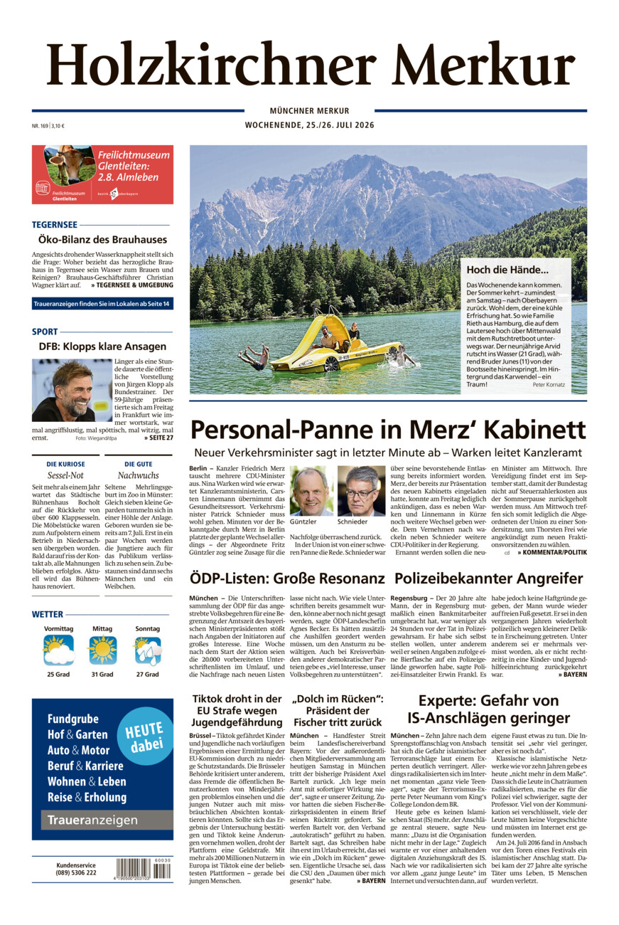 Holzkirchner Merkur vom Samstag, 25.07.2026