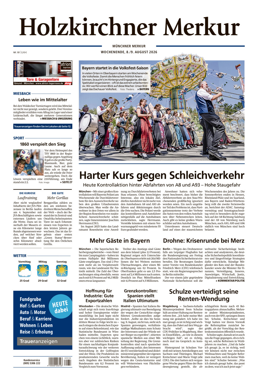 Holzkirchner Merkur vom Samstag, 08.08.2026