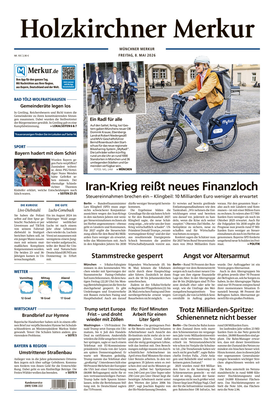 Holzkirchner Merkur vom Freitag, 08.05.2026