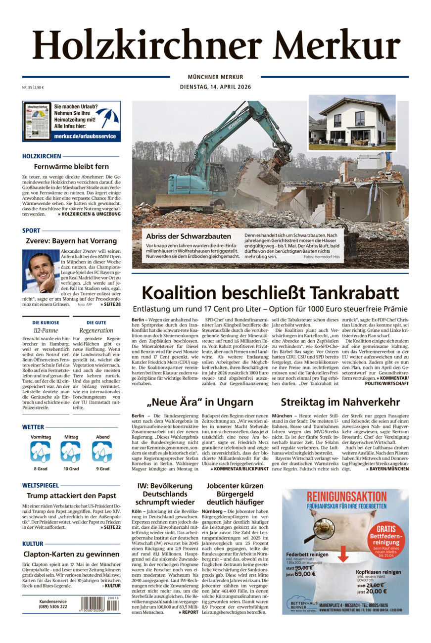 Holzkirchner Merkur vom Dienstag, 14.04.2026
