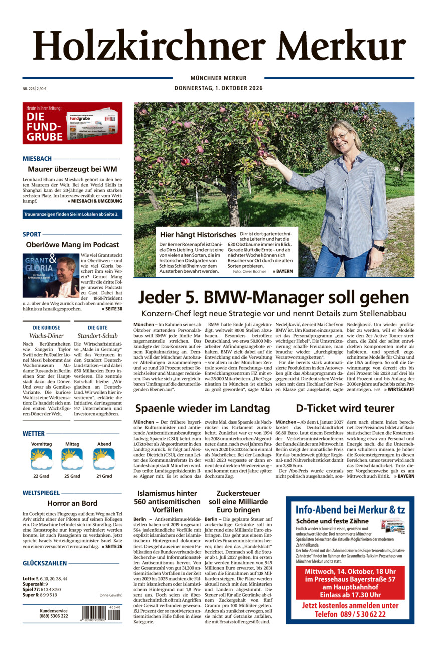 Holzkirchner Merkur vom Donnerstag, 01.10.2026