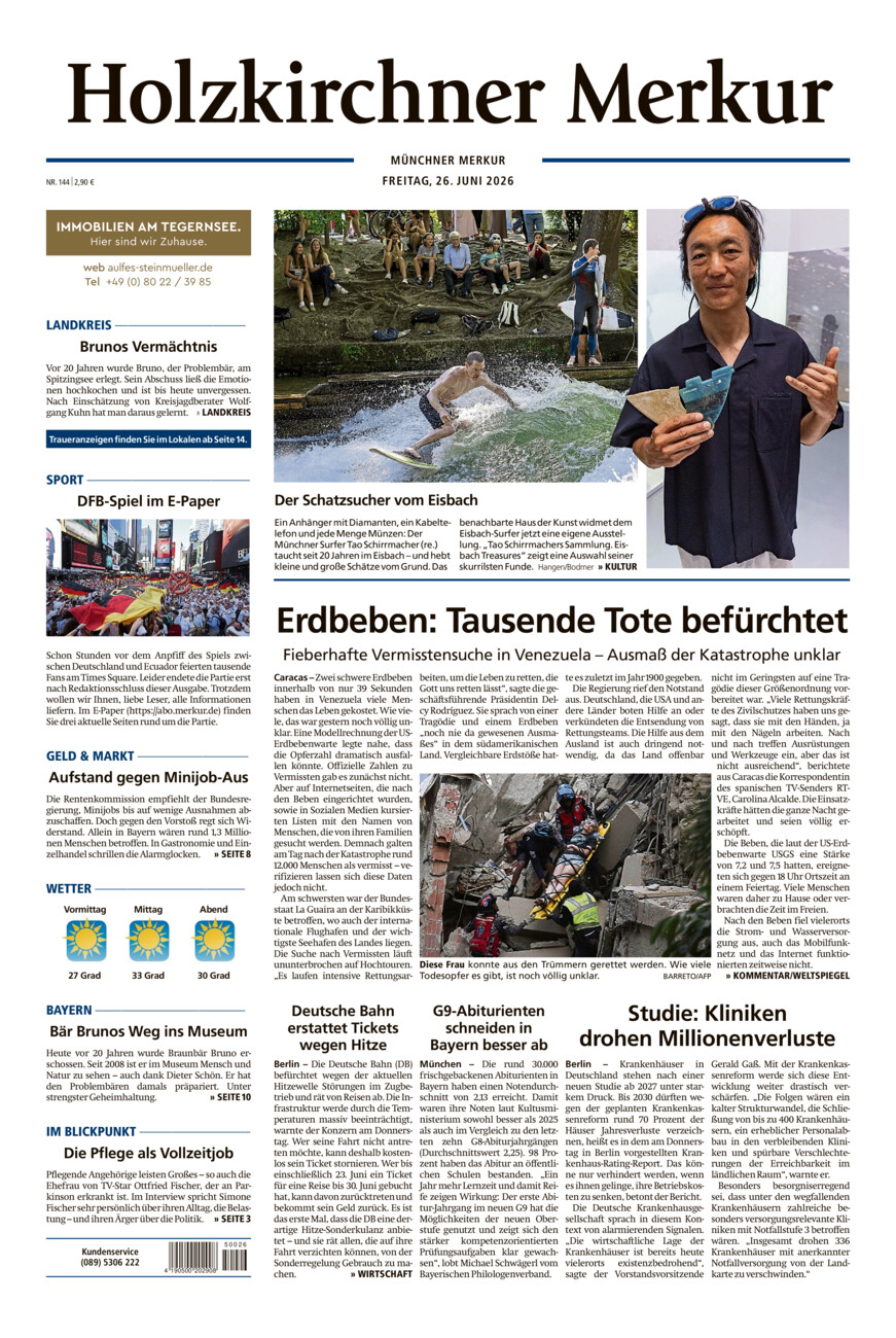 Holzkirchner Merkur vom Freitag, 26.06.2026