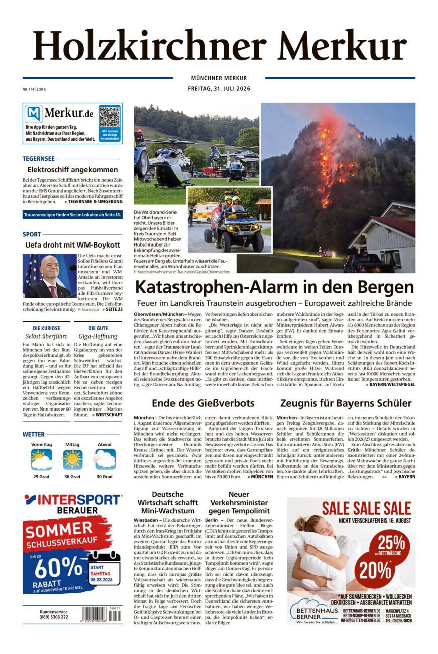 Holzkirchner Merkur vom Freitag, 31.07.2026