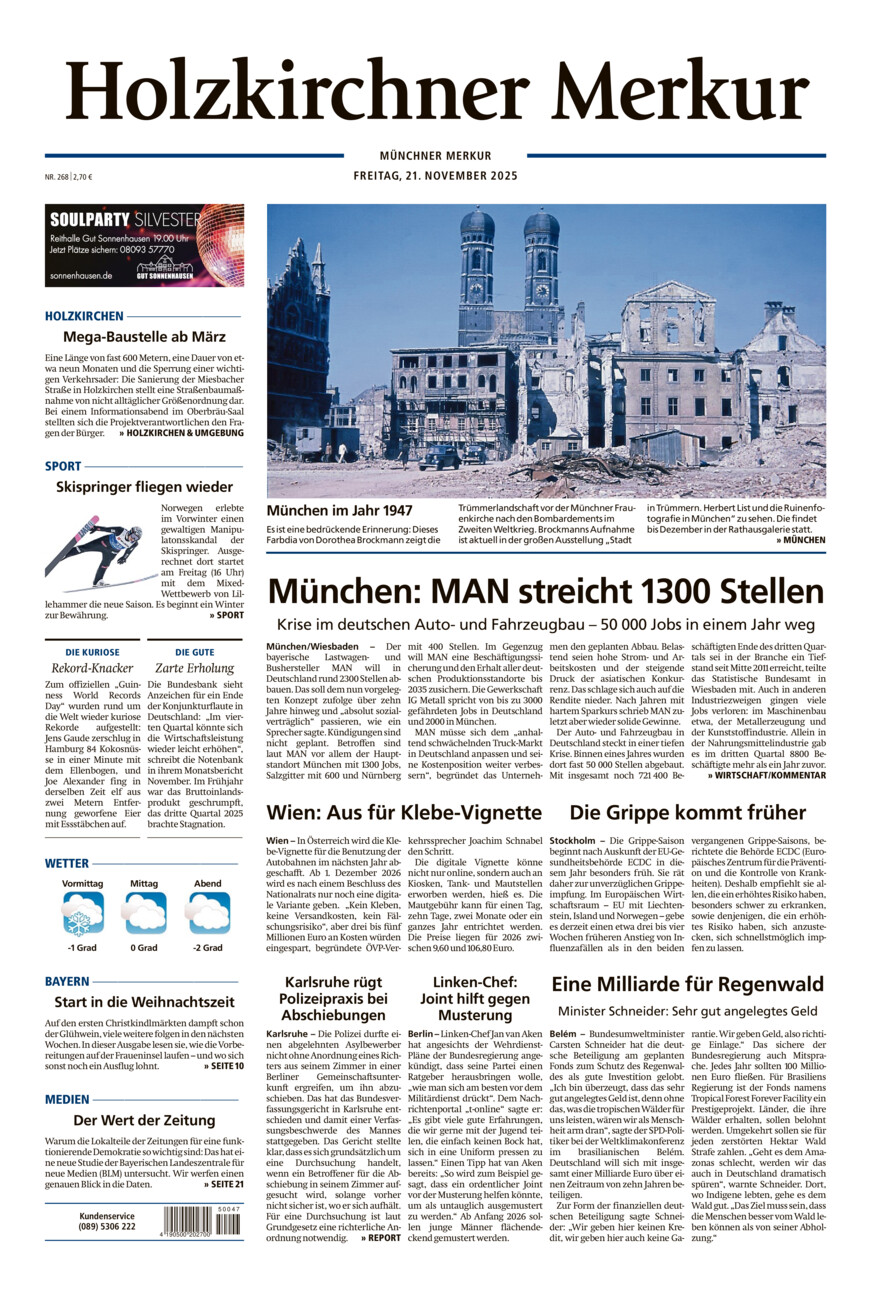Holzkirchner Merkur vom Freitag, 21.11.2025