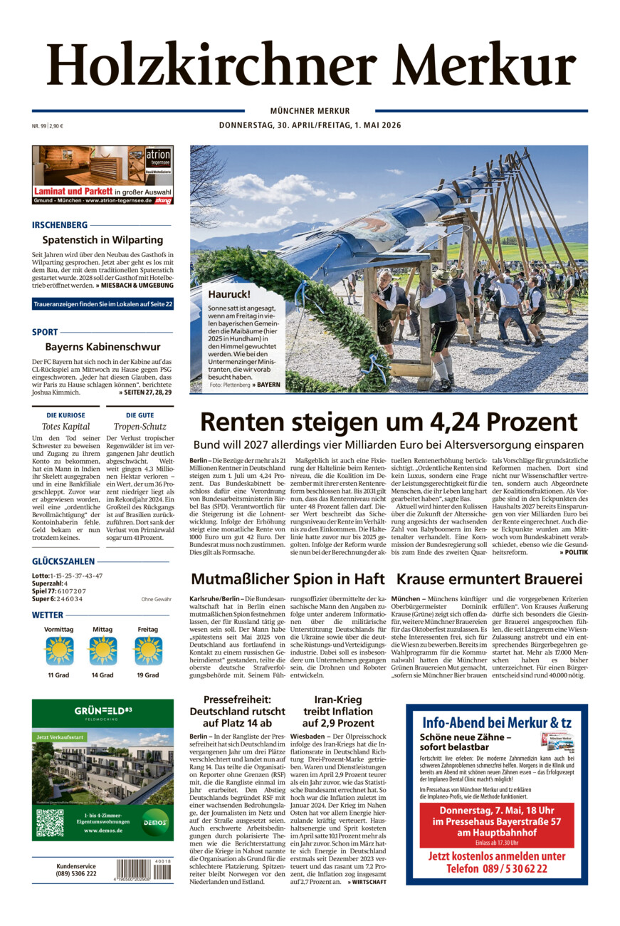 Holzkirchner Merkur vom Donnerstag, 30.04.2026