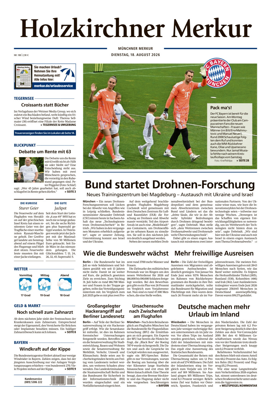 Holzkirchner Merkur vom Dienstag, 18.08.2026
