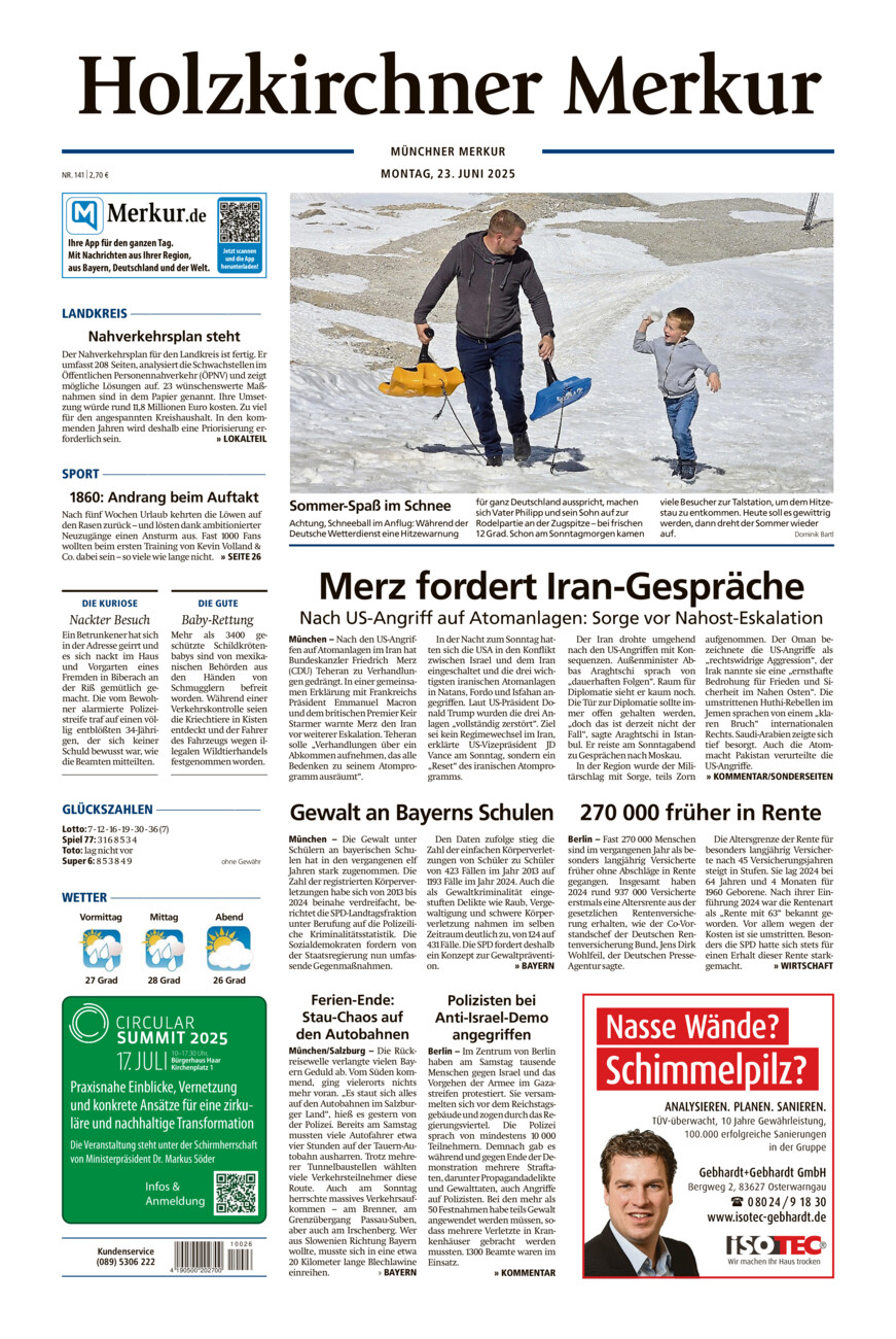 Holzkirchner Merkur vom Montag, 23.06.2025