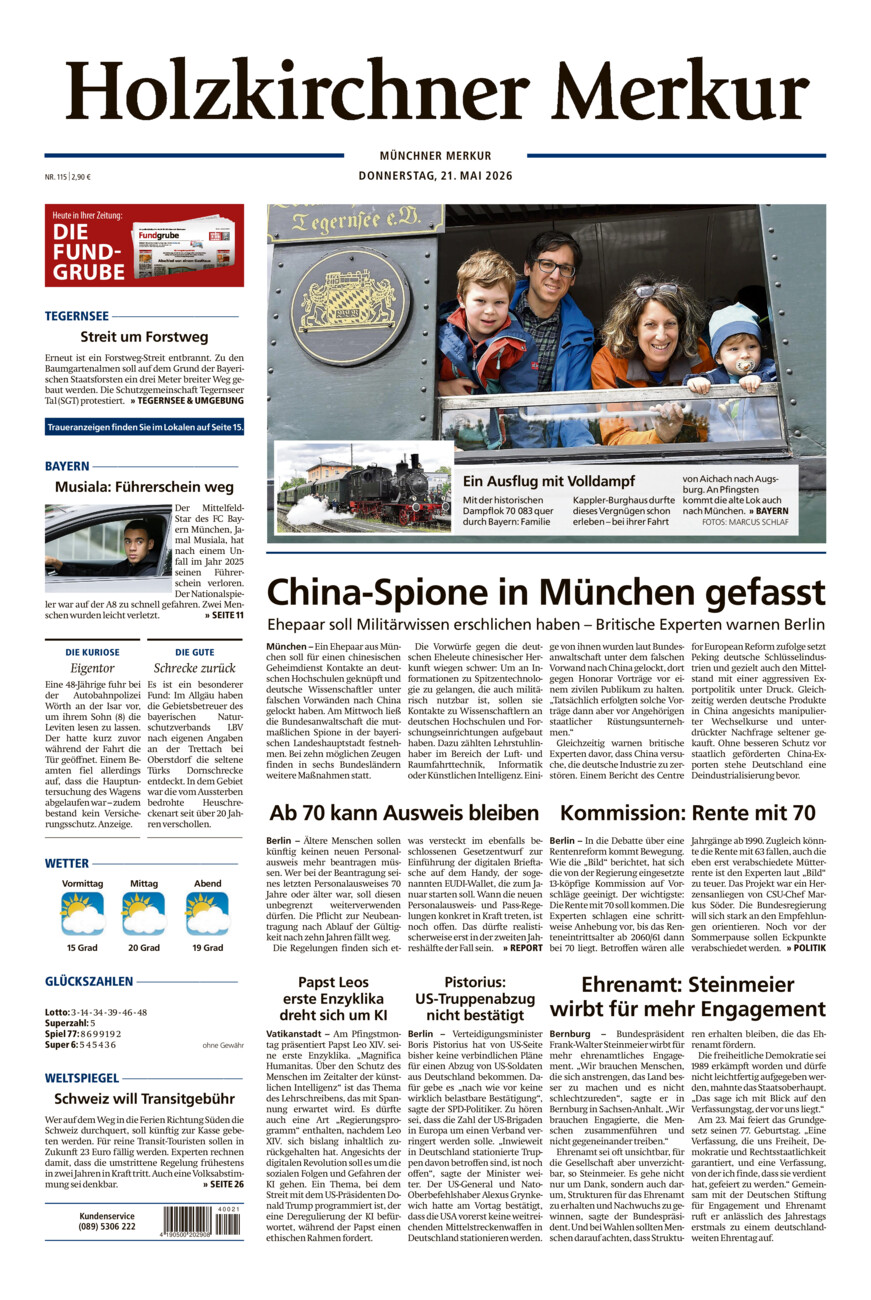 Holzkirchner Merkur vom Donnerstag, 21.05.2026
