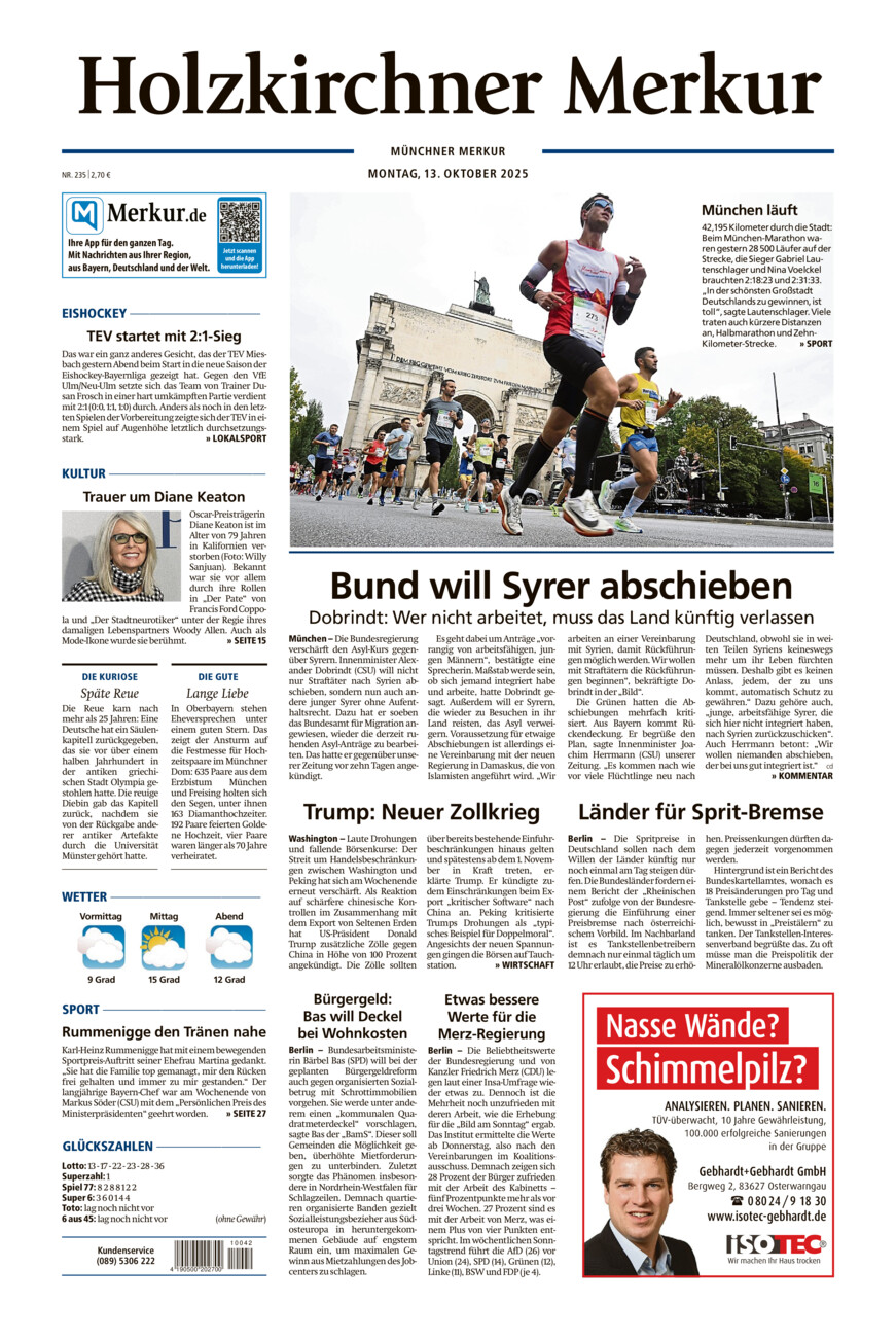Holzkirchner Merkur vom Montag, 13.10.2025