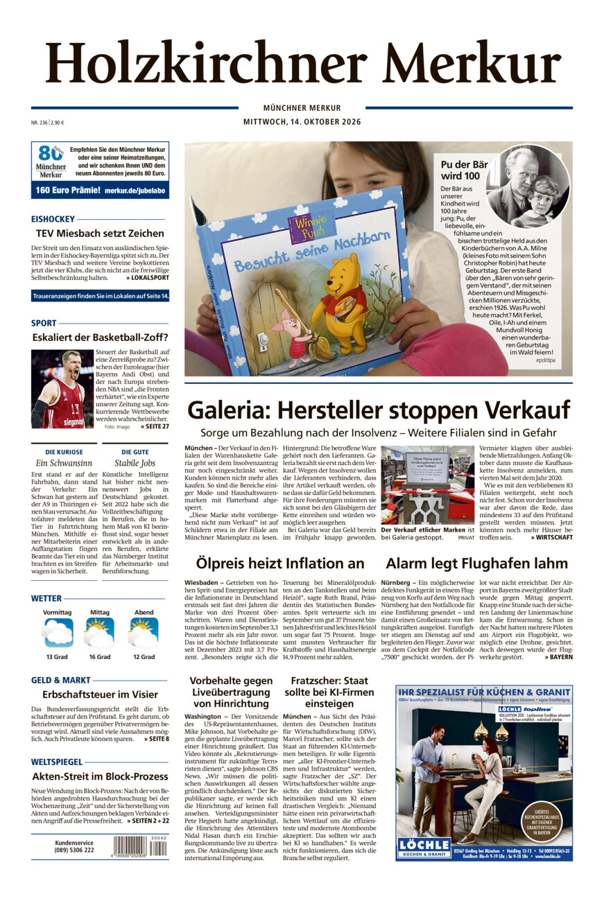 Holzkirchner Merkur vom Mittwoch, 14.10.2026