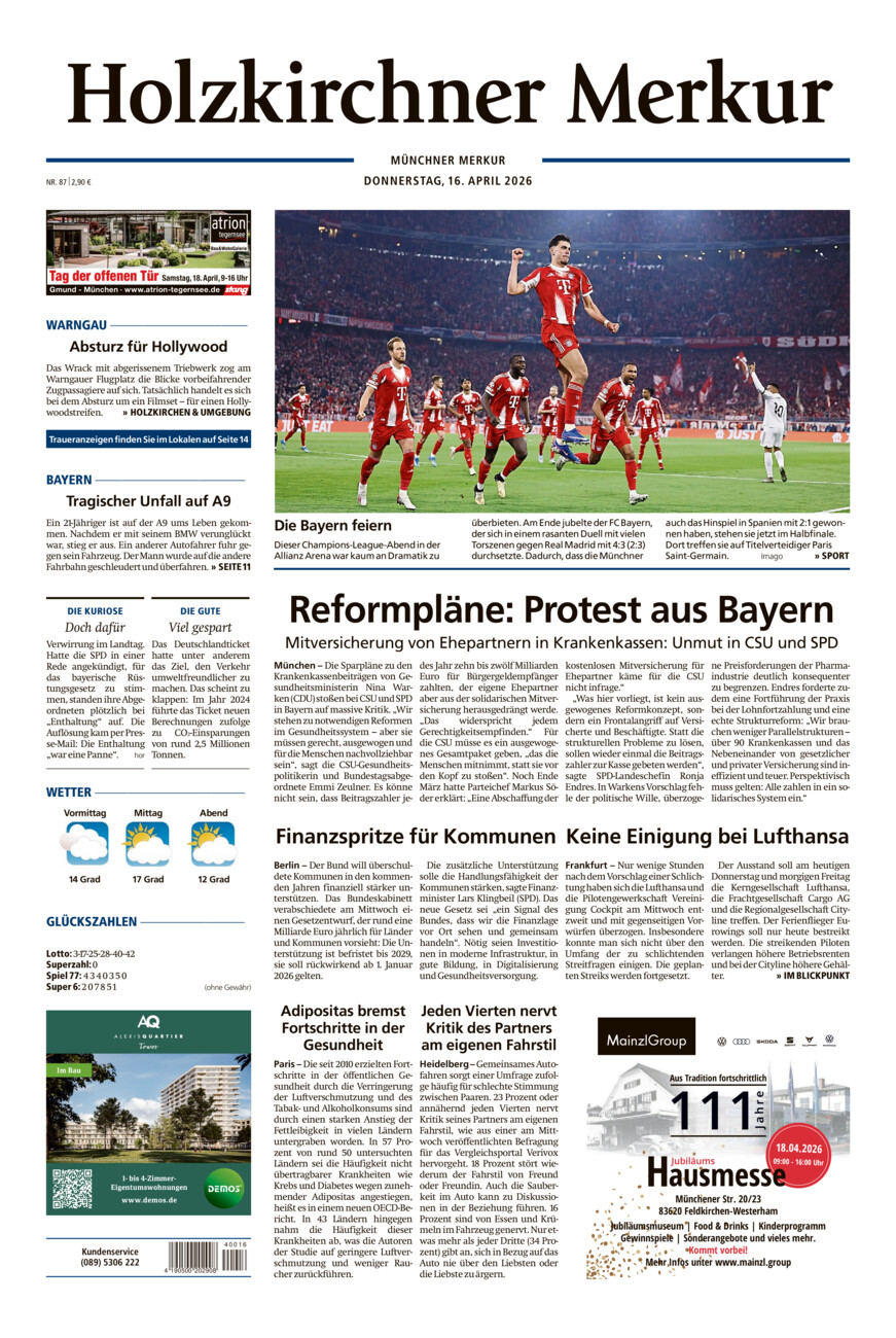 Holzkirchner Merkur vom Donnerstag, 16.04.2026