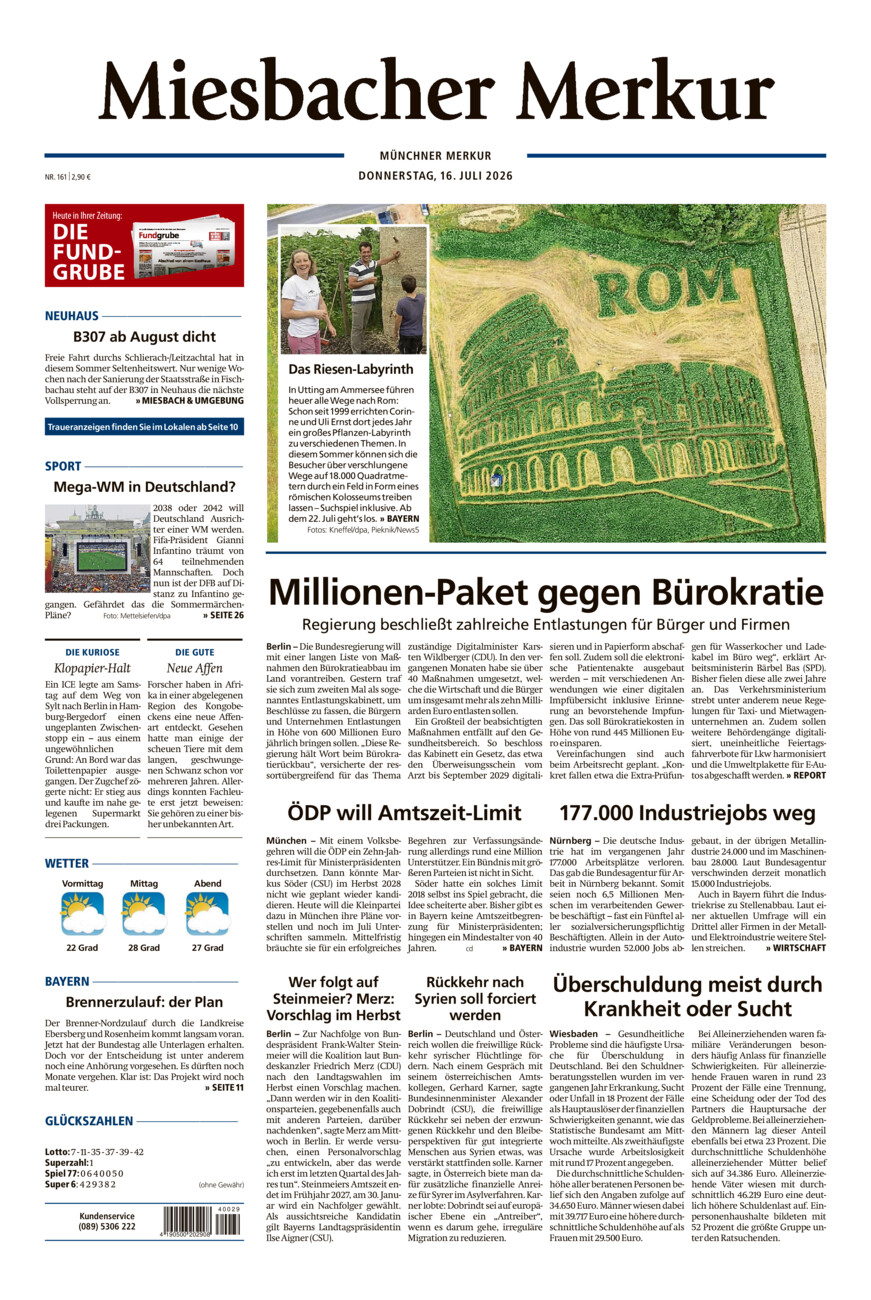 Miesbacher Merkur vom Donnerstag, 16.07.2026