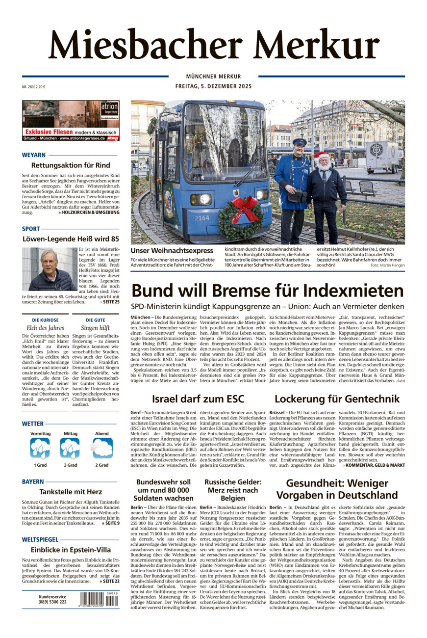 Miesbacher Merkur vom Freitag, 05.12.2025