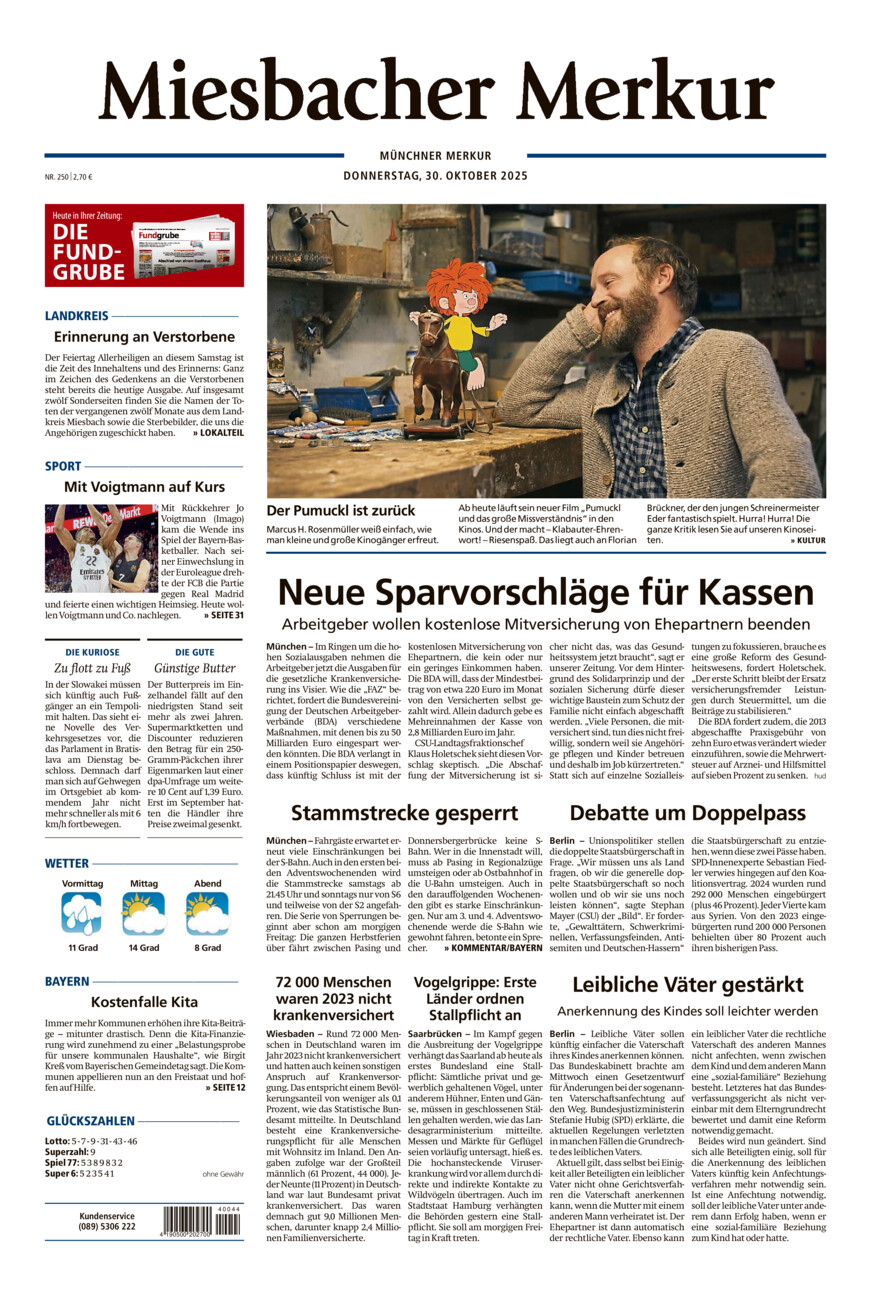 Miesbacher Merkur vom Donnerstag, 30.10.2025