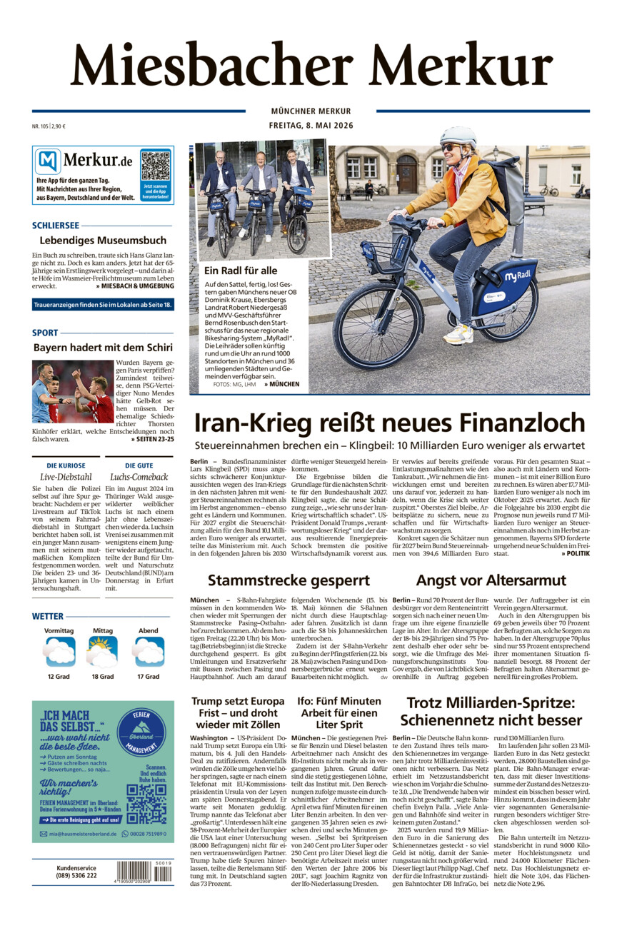 Miesbacher Merkur vom Freitag, 08.05.2026