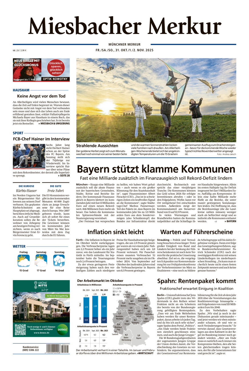 Miesbacher Merkur vom Freitag, 31.10.2025