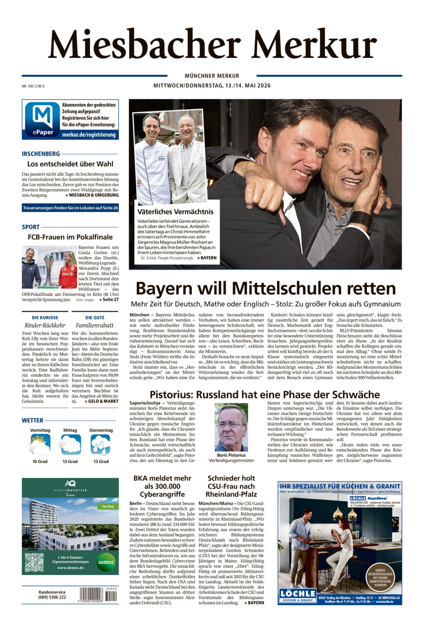 Miesbacher Merkur vom Mittwoch, 13.05.2026