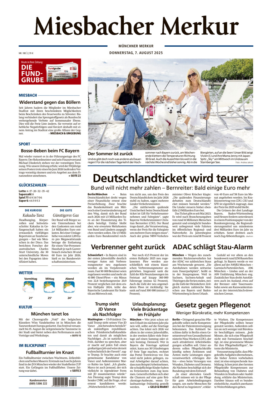 Miesbacher Merkur vom Donnerstag, 07.08.2025
