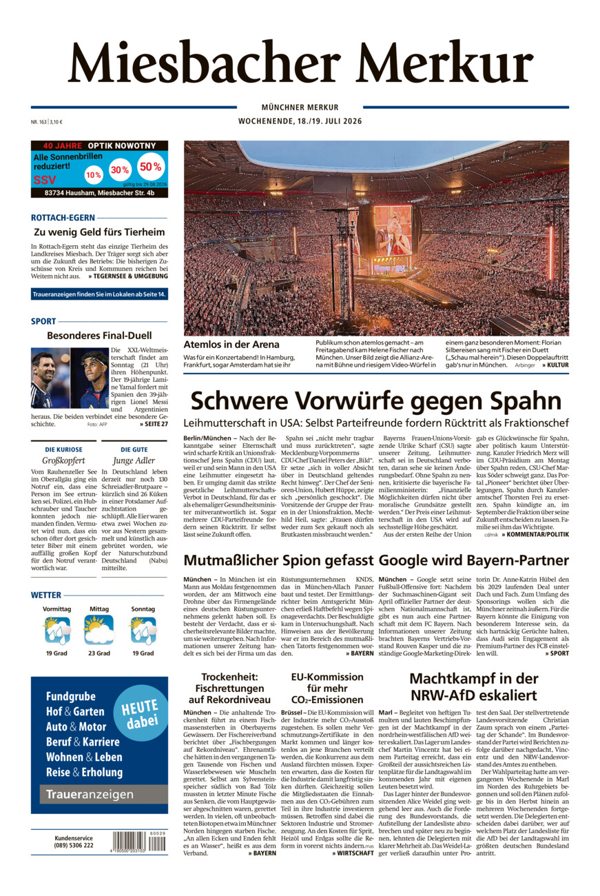 Miesbacher Merkur vom Samstag, 18.07.2026