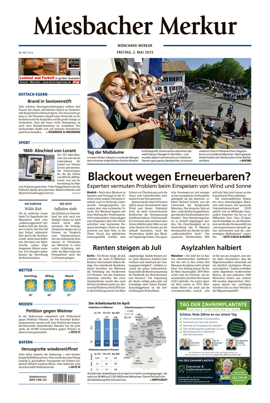 Miesbacher Merkur vom Freitag, 02.05.2025