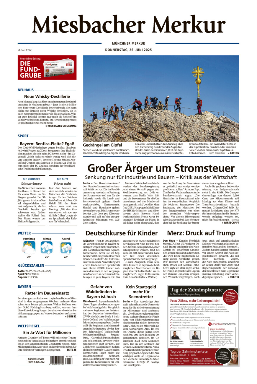 Miesbacher Merkur vom Donnerstag, 26.06.2025