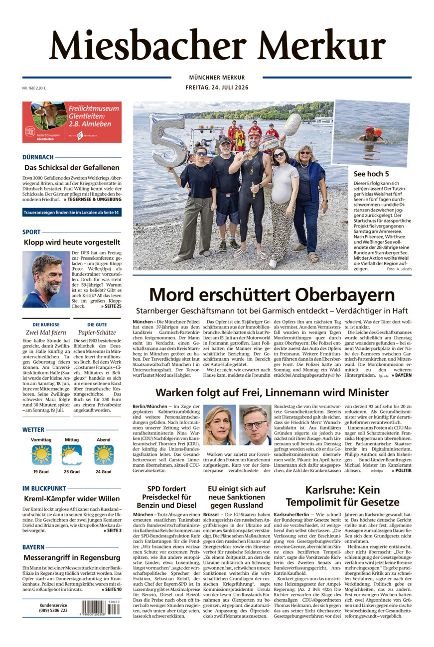 Miesbacher Merkur vom Freitag, 24.07.2026