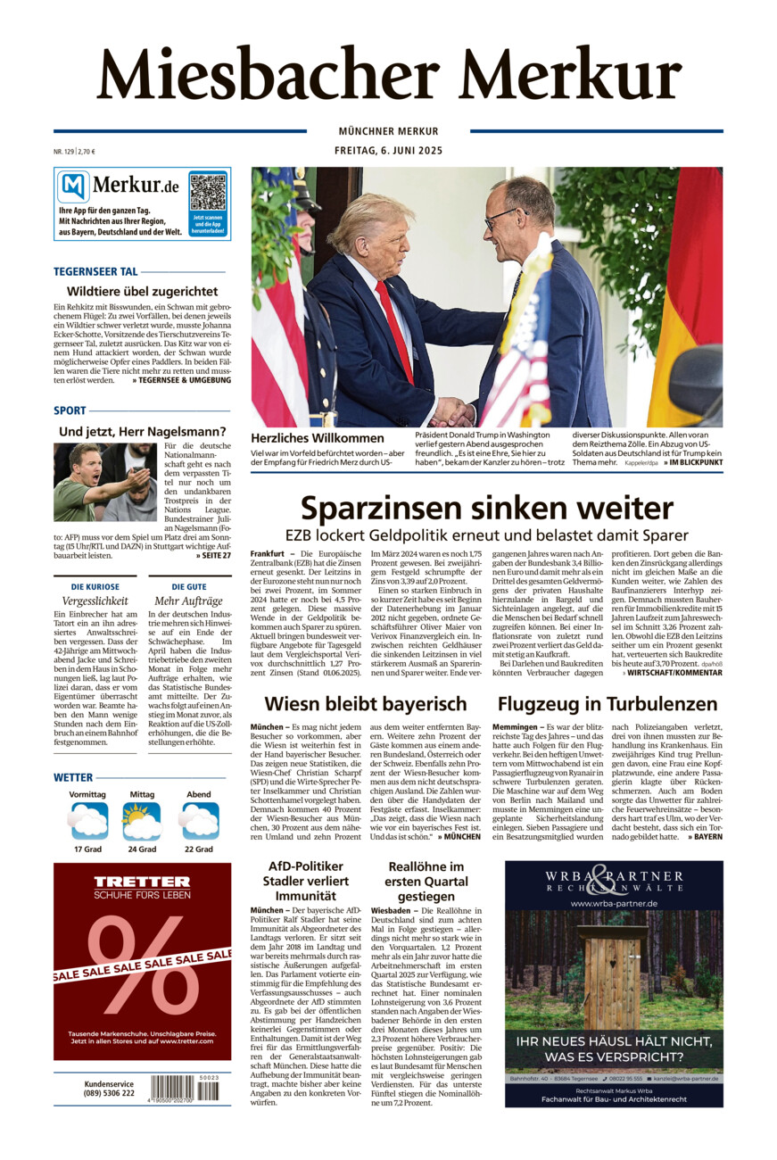 Miesbacher Merkur vom Freitag, 06.06.2025
