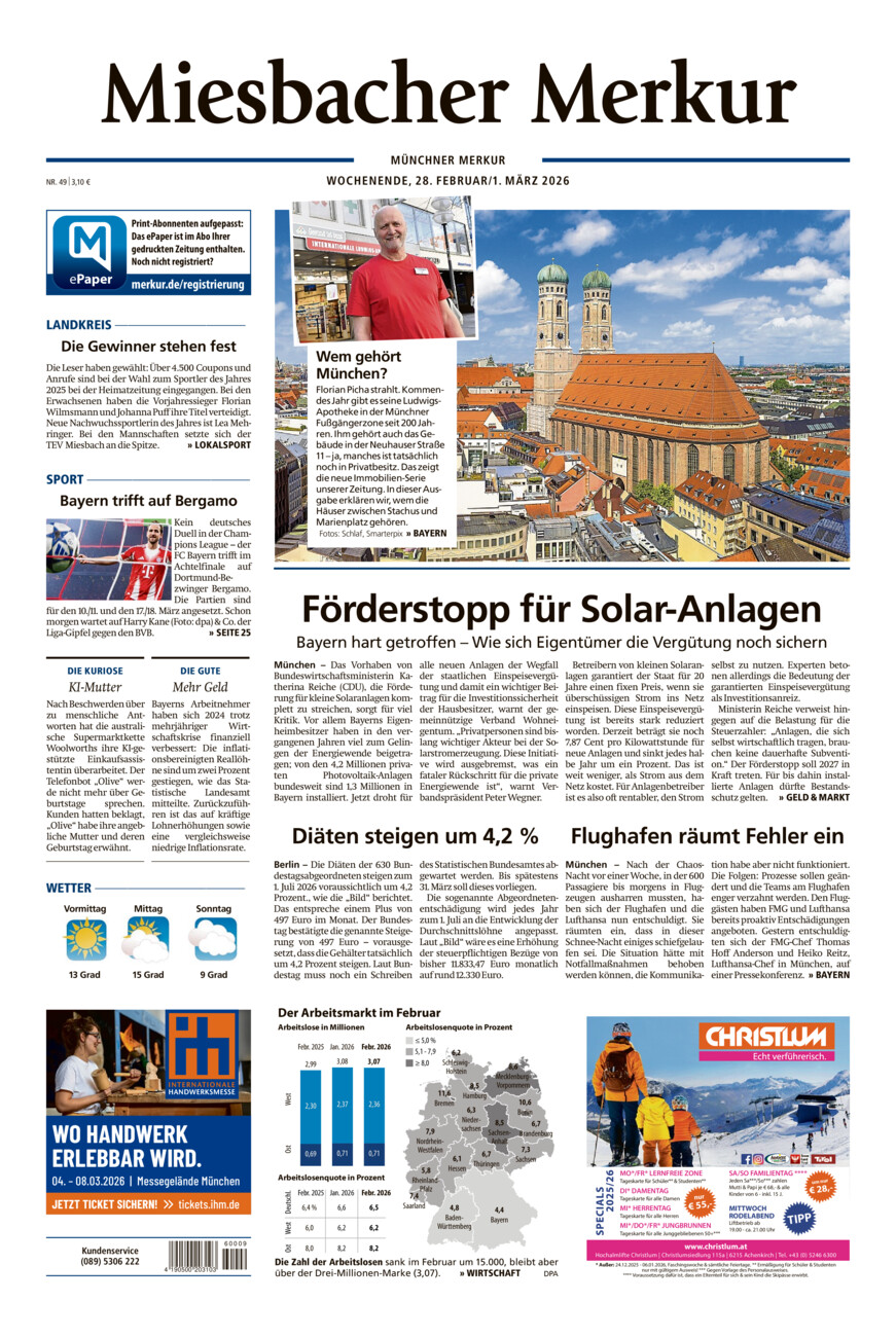 Miesbacher Merkur vom Samstag, 28.02.2026