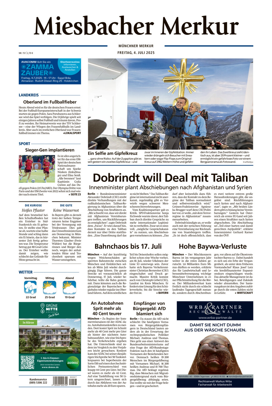 Miesbacher Merkur vom Freitag, 04.07.2025