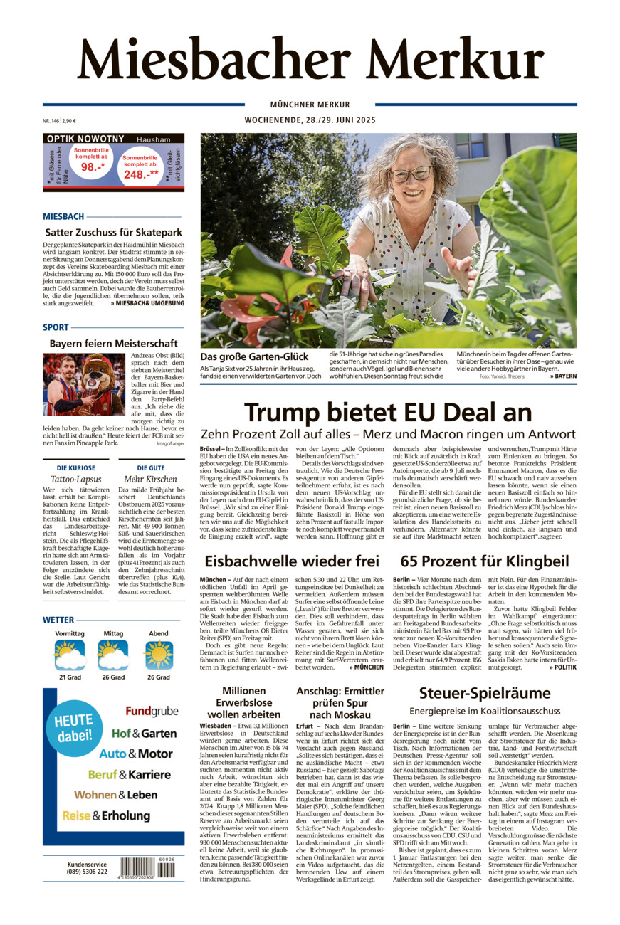 Miesbacher Merkur vom Samstag, 28.06.2025