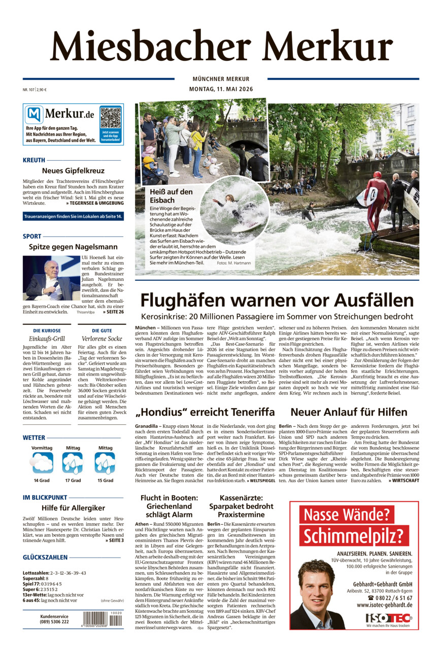 Miesbacher Merkur vom Montag, 11.05.2026