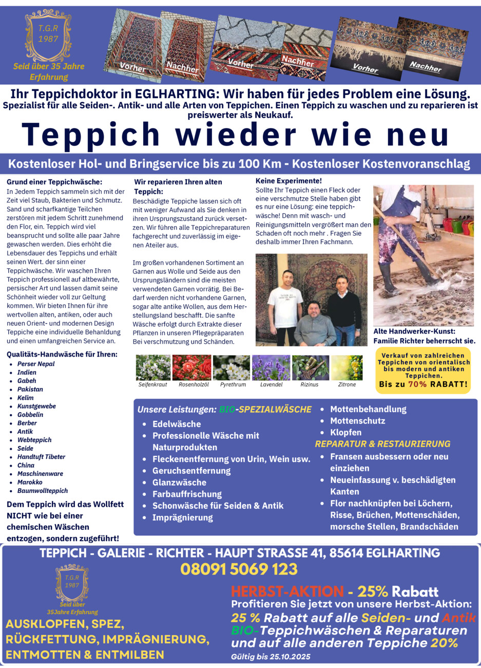 Teppich-Galerie Richter vom Montag, 20.10.2025