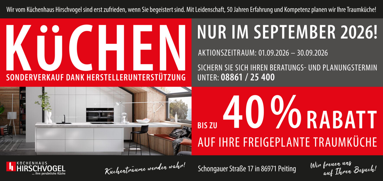 Küchenvertrieb Hirschvogel vom Samstag, 29.08.2026