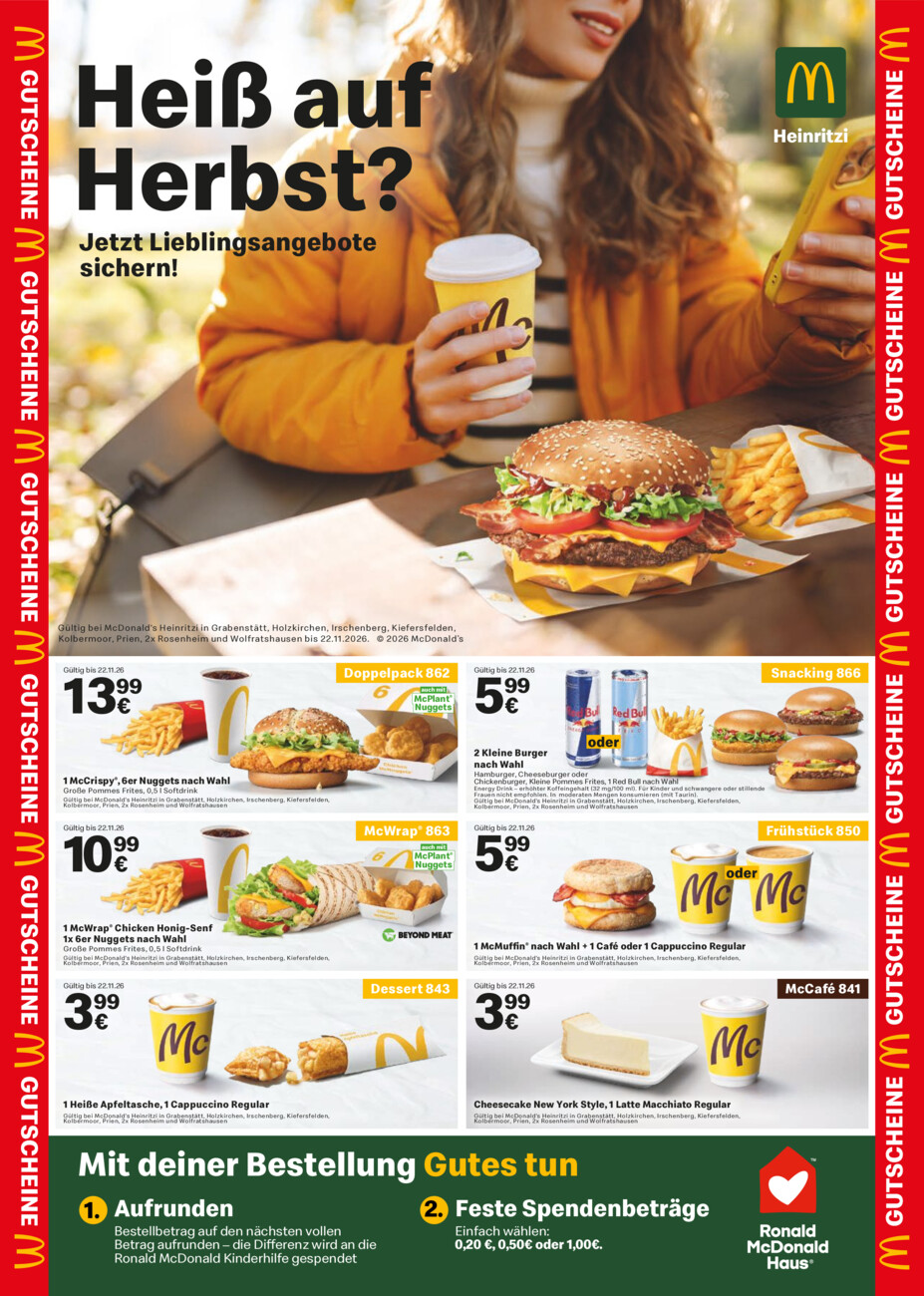 Mc Donalds Couponaktion vom Samstag, 17.10.2026
