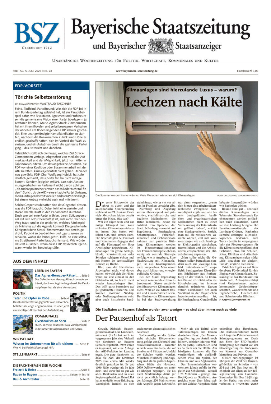 Bayerische Staatszeitung vom Freitag, 05.06.2026