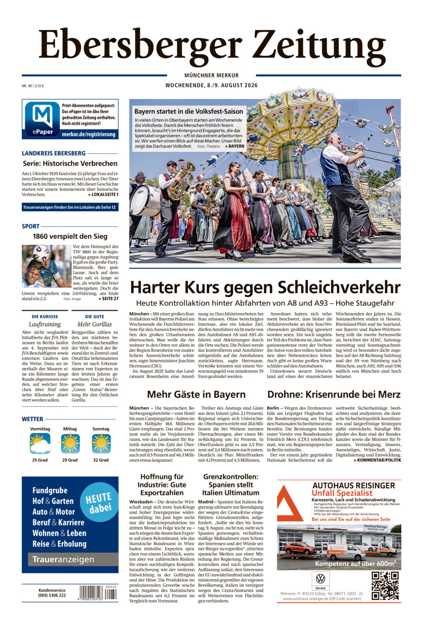 Ebersberger Zeitung vom Samstag, 08.08.2026