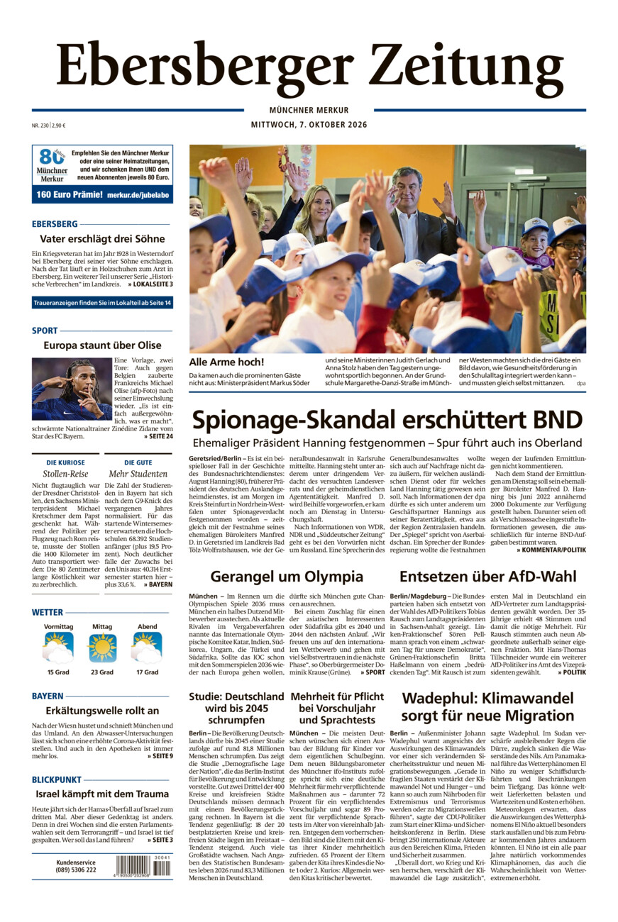 Ebersberger Zeitung vom Mittwoch, 07.10.2026