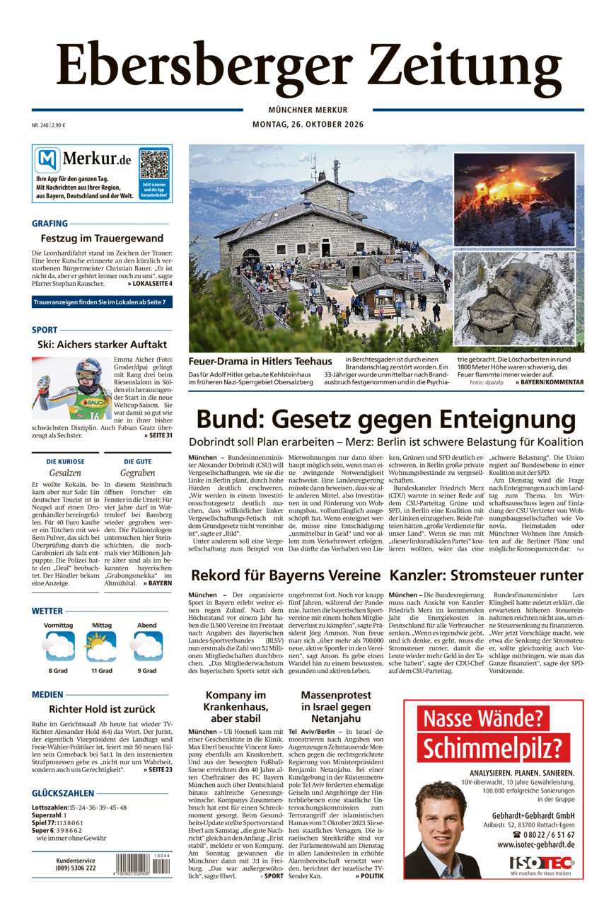 Ebersberger Zeitung vom Montag, 26.10.2026